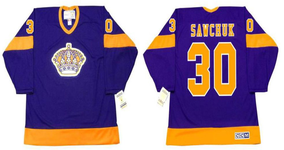 2019 Men Los Angeles Kings #30 Sawchuk Purple CCM NHL jerseys